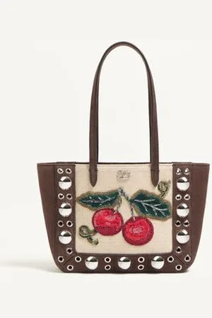 VALENTINO GARAVANI GARAVANI NELLCÔTE MINI-SHOPPER MIT CHERRYFIC STICKEREI Frau UNI