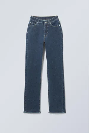 Weekday Twig Curve Mid Waist Slim Straight Leg Jeans