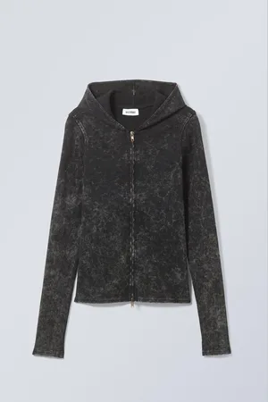 Weekday Gefärbter, taillierter Kapuzenpullover mit Zipper