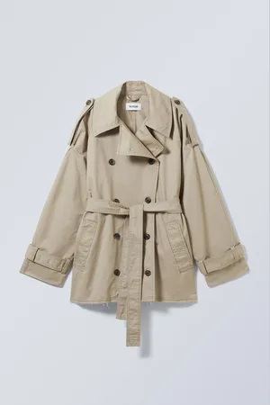 Weekday Kurzer ausgefranster Trenchcoat Zoey