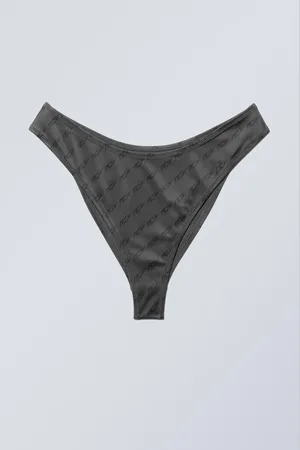Weekday Bedrucktes Bikinihöschen mit tiefem Ausschnitt