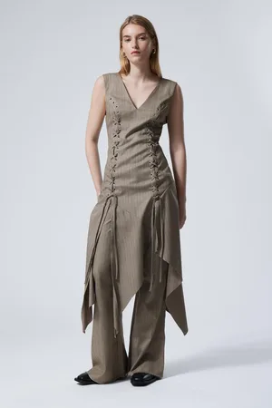 Weekday Ärmelloses Midikleid mit Schnürung