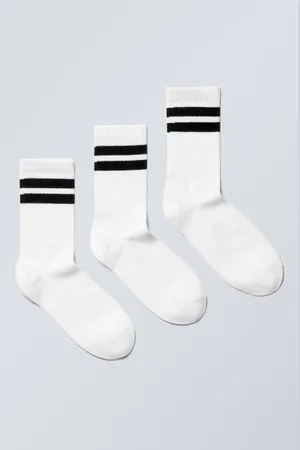 Weekday Gestreifte Crew-Socken im 3er-Pack
