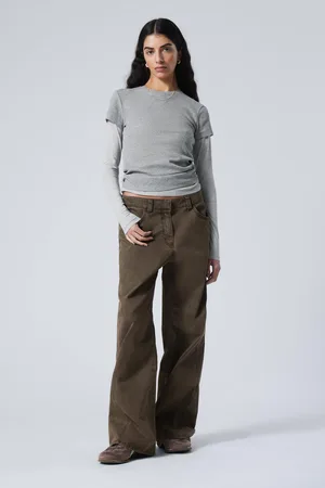 Weekday Weite Twillhose mit niedrigem Bund und Washed-Look