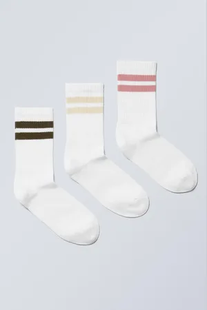 Weekday Gestreifte Crew-Socken im 3er-Pack