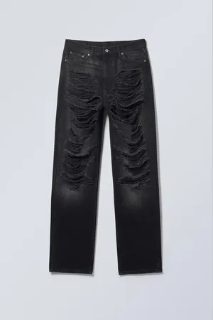 Weekday Galaxy - Weite, gerade geschnittene Used-Jeans