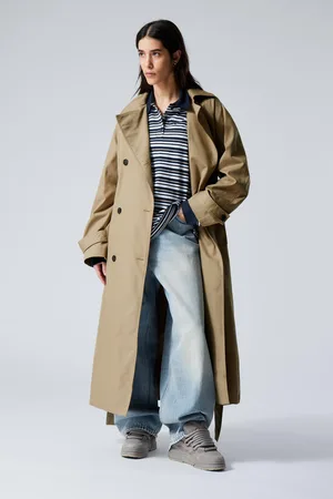 Weekday Zweireihiger Oversized-Trenchcoat aus Baumwolle