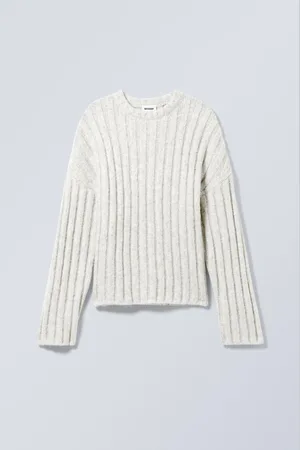 Weekday Rippstrick-Pullover mit kurzer Länge