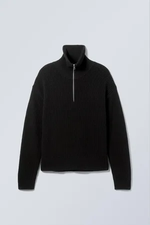Weekday Rollkragenpullover aus Wollmischung mit Half-Zip