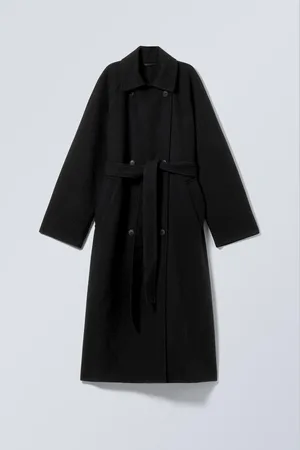 Weekday Zweireihiger Oversized-Mantel aus Wollmischung