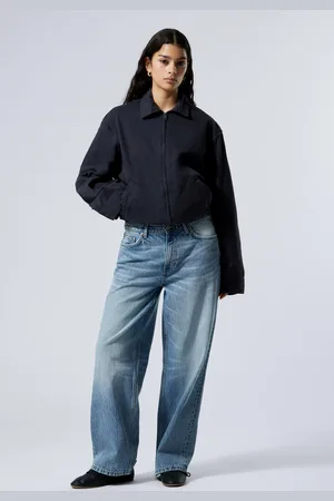 Weekday Lockere Zip-Jacke aus Baumwoll-Twill