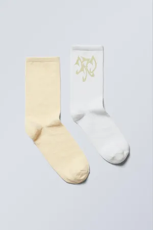 Weekday 2er-Pack softe Graphic-Socken