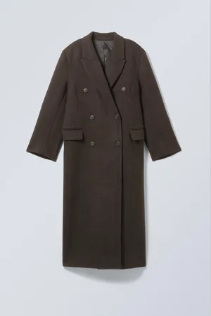Weekday Zweireihiger Oversized-Mantel aus Wollmischung