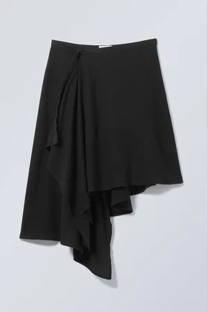 Weekday Asymmetrischer Wickelrock aus Leinenmix