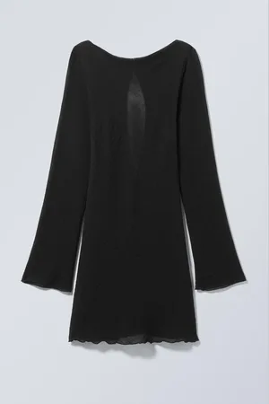 Weekday Mini-Langarmkleid aus Leinenmischung
