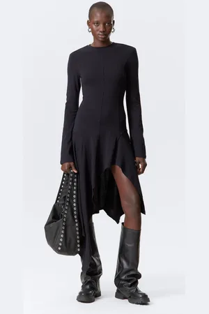 Weekday Langärmeliges asymmetrisches Midikleid