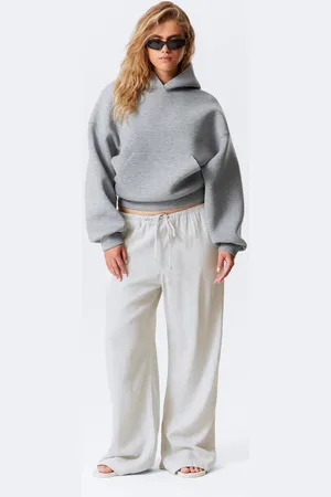Weekday Hose mit niedrigem Bund aus einer Leinenmischung