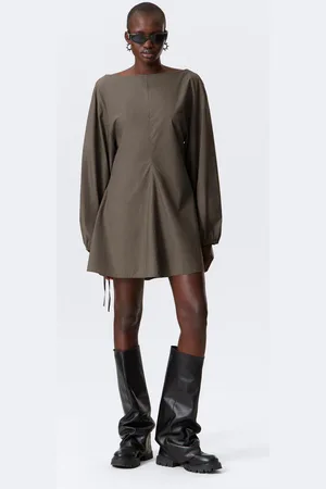 Weekday Minikleid aus Baumwoll-Popeline mit Bindedetail