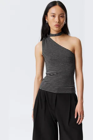 Weekday Lyocell One-Shoulder-Top zum Binden