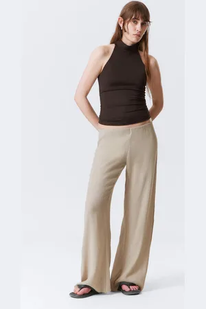 Weekday Crinkle-Hose mit tiefem Bund und weitem Bein