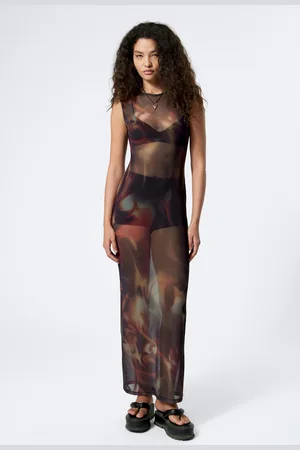 Weekday Bedrucktes Maxikleid aus Mesh