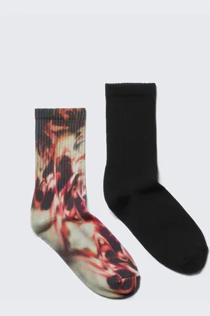 Weekday 2er-Pack gebatikte Crew-Socken