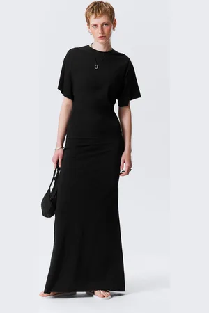 Weekday Kurzärmeliges Maxikleid mit Raffung