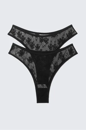Weekday 2er-Pack Brazilian-Slips aus Spitze