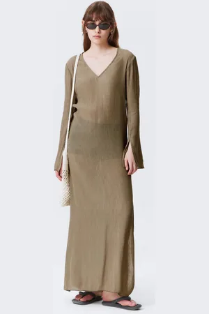 Weekday Hauchdünnes Maxi-Kleid mit V-Ausschnitt