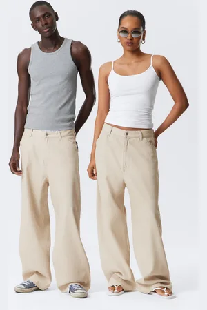 Weekday Astro - Locker sitzende, weite Leinen-Mix-Hose