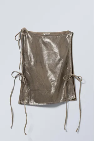 Weekday Ärmelloses Metallic-Top mit Riemen