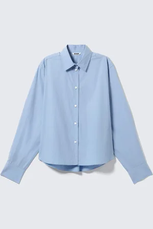 Weekday Lockeres cropped Langarmshirt aus Baumwolle