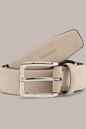 Windsor Veloursleder-Gürtel in Grau