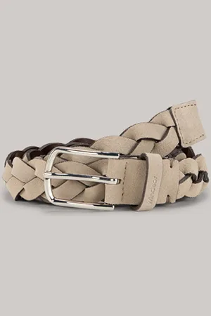 Windsor Veloursleder-Gürtel in Hellgrau