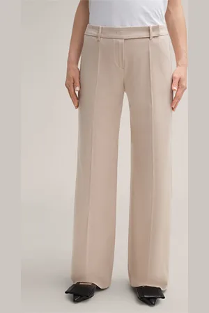 Windsor Double-Baumwollstretch-Marlene-Hose in Hellbeige