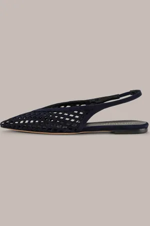 Windsor Slingback aus Veloursleder in Navy by Unützer