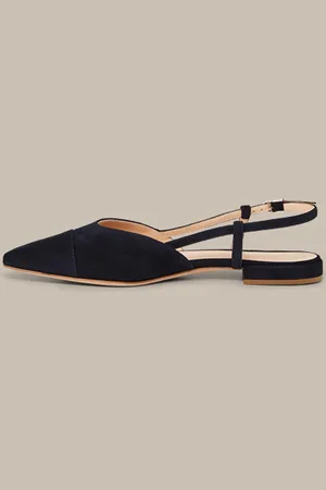 Windsor Slingback aus Veloursleder by Unützer in Navy