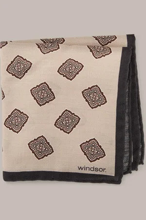 Windsor Einstecktuch aus Wolle in -Braun gemustert