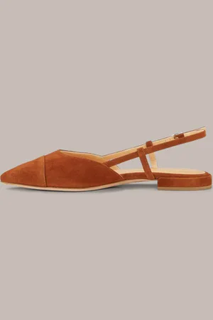 Windsor Slingback aus Ziegenveloursleder by Unützer in Cognac