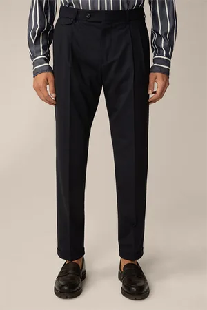 Windsor Baukasten-Hose Serpo mit Bundfalte und Umschlag in Navy