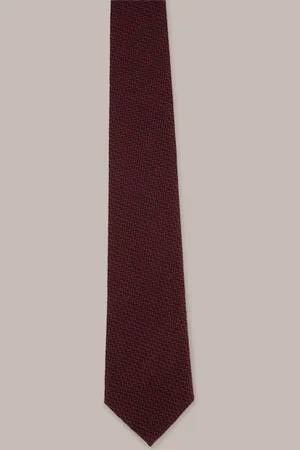 Windsor Seidenmix-Krawatte mit Baumwolle in Bordeaux Rot