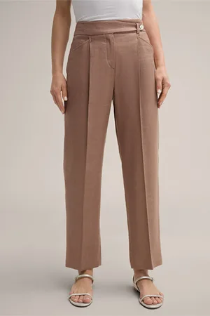 Windsor Leinenstretch-Bundfaltenhose in