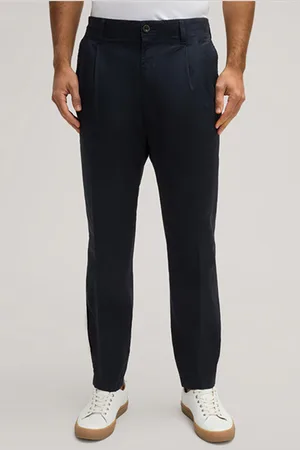 Windsor Baumwoll-Hose Flero mit Bundfalte in Navy
