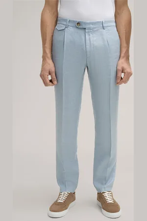 Windsor Leinenmix-Baukasten-Hose Silvi mit Bundfalte in Hellblau