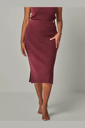 YOU LOOK PERFECT SKIRT ERIKA - Gerippter Merino Strickrock